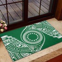 Cook Islands Gospel Day Rubber Doormat Green Tribal Curves