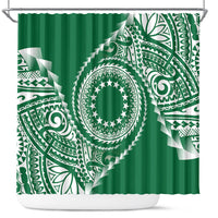 Cook Islands Gospel Day Shower Curtain Green Tribal Curves