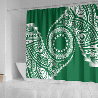 Cook Islands Gospel Day Shower Curtain Green Tribal Curves