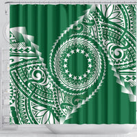 Cook Islands Gospel Day Shower Curtain Green Tribal Curves
