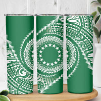 Cook Islands Gospel Day Skinny Tumbler Green Tribal Curves