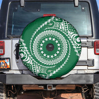 Cook Islands Gospel Day Spare Tire Cover Green Tribal Curves