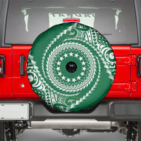 Cook Islands Gospel Day Spare Tire Cover Green Tribal Curves