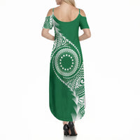 Cook Islands Gospel Day Summer Maxi Dress Green Tribal Curves