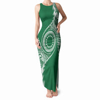 Cook Islands Gospel Day Tank Maxi Dress Green Tribal Curves