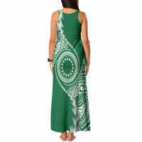 Cook Islands Gospel Day Tank Maxi Dress Green Tribal Curves