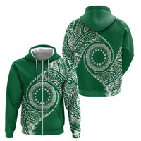 Cook Islands Gospel Day Zip Hoodie Green Tribal Curves