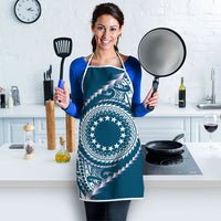 Cook Islands Gospel Day Apron Blue Tribal Curves