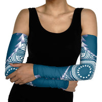 Cook Islands Gospel Day Arm Sleeves Blue Tribal Curves