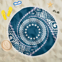 Cook Islands Gospel Day Beach Blanket Blue Tribal Curves