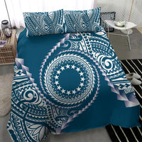 Cook Islands Gospel Day Bedding Set Blue Tribal Curves