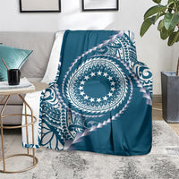 Cook Islands Gospel Day Blanket Blue Tribal Curves