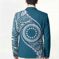 Cook Islands Gospel Day Blazer Blue Tribal Curves
