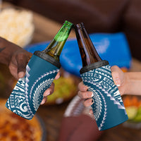 Cook Islands Gospel Day 4 in 1 Can Cooler Tumbler Blue Tribal Curves
