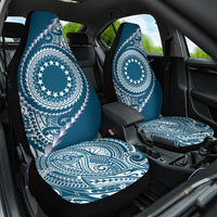 Cook Islands Gospel Day Car Seat Cover Blue Tribal Curves