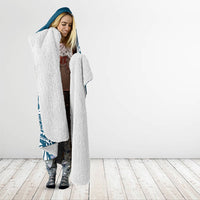 Cook Islands Gospel Day Hooded Blanket Blue Tribal Curves