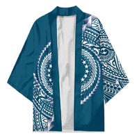 Cook Islands Gospel Day Kimono Blue Tribal Curves