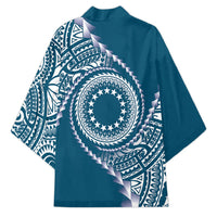 Cook Islands Gospel Day Kimono Blue Tribal Curves