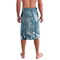 Cook Islands Gospel Day Lavalava Blue Tribal Curves