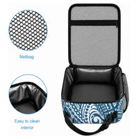 Cook Islands Gospel Day Lunch Bag Blue Tribal Curves