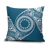 Cook Islands Gospel Day Pillow Cover Blue Tribal Curves