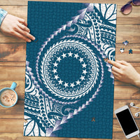 Cook Islands Gospel Day Puzzle Blue Tribal Curves
