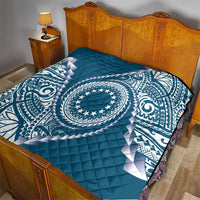 Cook Islands Gospel Day Quilt Blue Tribal Curves