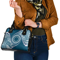 Cook Islands Gospel Day Shoulder Handbag Blue Tribal Curves