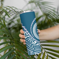 Cook Islands Gospel Day Skinny Tumbler Blue Tribal Curves