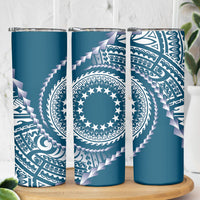 Cook Islands Gospel Day Skinny Tumbler Blue Tribal Curves