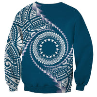 Cook Islands Gospel Day Sweatshirt Blue Tribal Curves