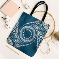 Cook Islands Gospel Day Tote Bag Blue Tribal Curves