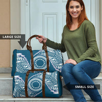 Cook Islands Gospel Day Travel Bag Blue Tribal Curves