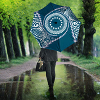 Cook Islands Gospel Day Umbrella Blue Tribal Curves