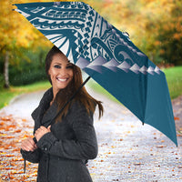 Cook Islands Gospel Day Umbrella Blue Tribal Curves