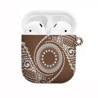 Cook Islands Gospel Day AirPods Case Brown Tribal Curves