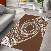 Cook Islands Gospel Day Area Rug Brown Tribal Curves