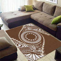 Cook Islands Gospel Day Area Rug Brown Tribal Curves