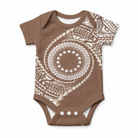 Cook Islands Gospel Day Baby Onesie Brown Tribal Curves