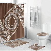 Cook Islands Gospel Day Bathroom Set Brown Tribal Curves