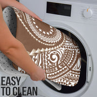 Cook Islands Gospel Day Bathroom Set Brown Tribal Curves