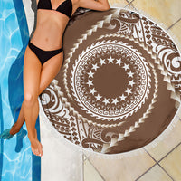 Cook Islands Gospel Day Beach Blanket Brown Tribal Curves