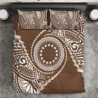 Cook Islands Gospel Day Bedding Set Brown Tribal Curves