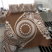 Cook Islands Gospel Day Bedding Set Brown Tribal Curves