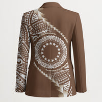 Cook Islands Gospel Day Blazer Brown Tribal Curves