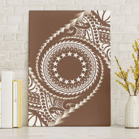Cook Islands Gospel Day Canvas Wall Art Brown Tribal Curves