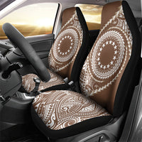 Cook Islands Gospel Day Car Seat Cover Brown Tribal Curves