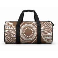 Cook Islands Gospel Day Duffle Bag Brown Tribal Curves