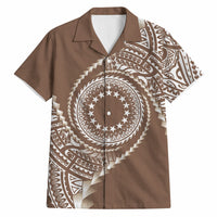 Cook Islands Gospel Day Hawaiian Shirt Brown Tribal Curves