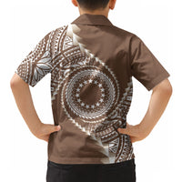 Cook Islands Gospel Day Hawaiian Shirt Brown Tribal Curves
